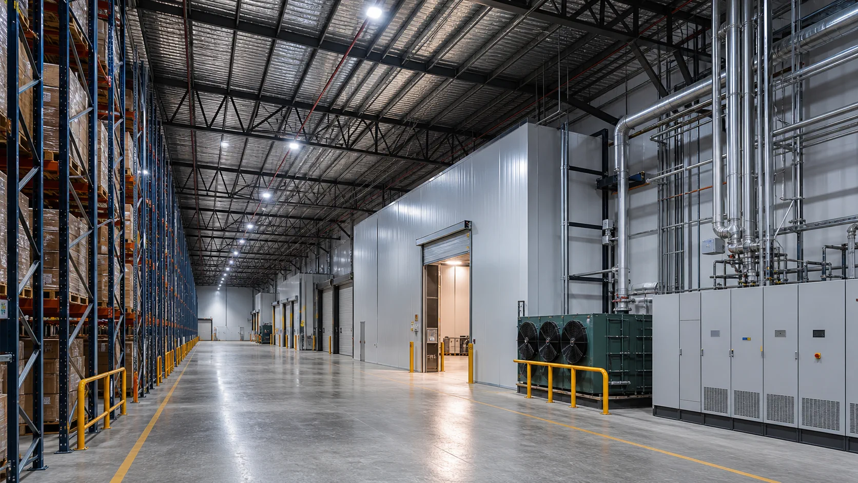 Orderly warehouse and cold-storage service corridor